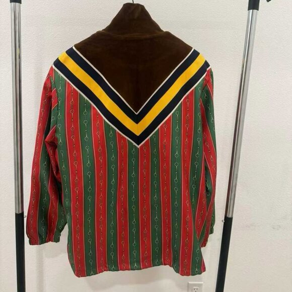 NWT Authentic  Gucci Retro Horsebit Print Silk-Lined Jacket - Picture 2 of 7